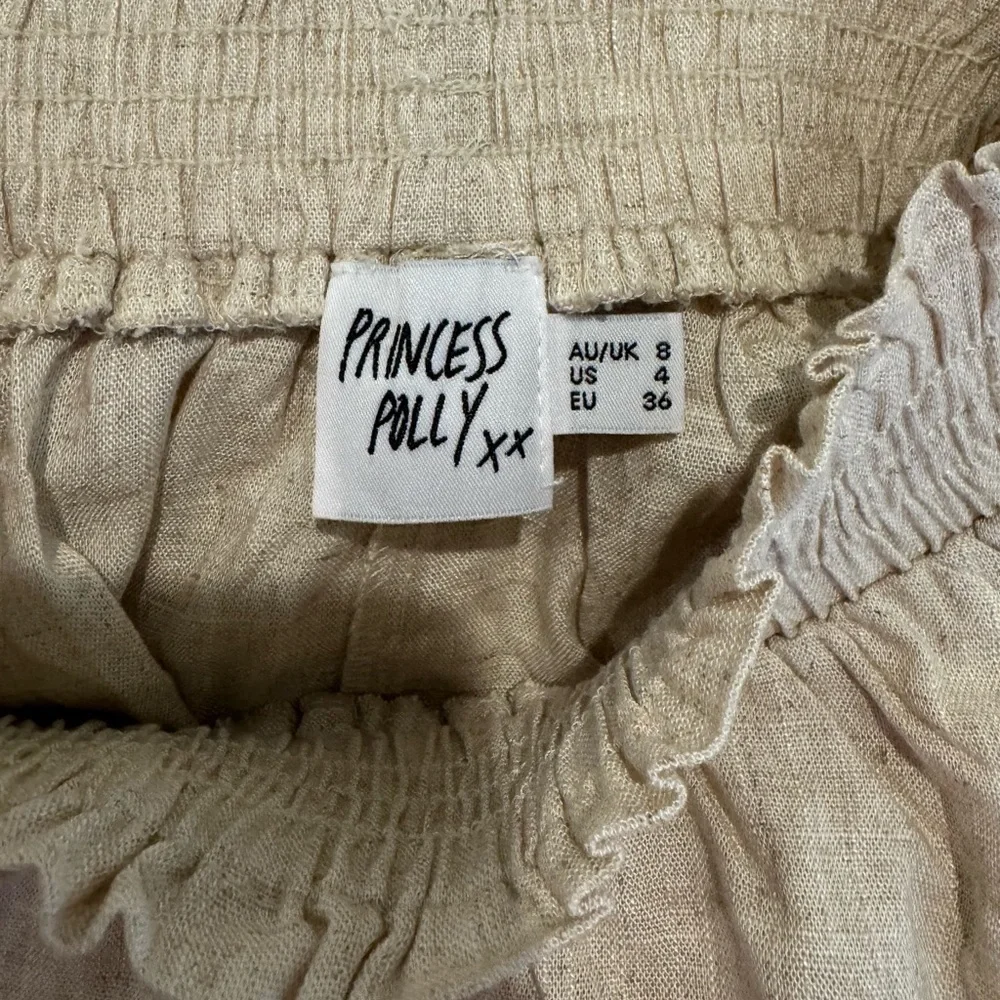Princess Polly Beige Greta Linen Tierd Blend Mini Skirt - Picture 3 of 7